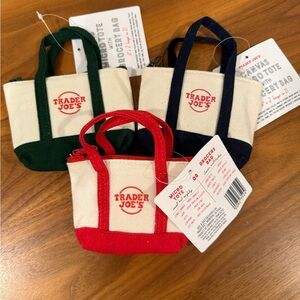 Trader Joe's Micro Canvas Totes - Set of 3